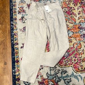 Beige linen trousers